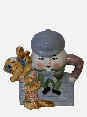 Feitx Humpty Dumpty Collectible Teapot Anthropomorphic Nursery Rhyme 6-3/4”